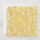 Square Golden 5 oth Wedding Anniversary Einladung (Rückseite)