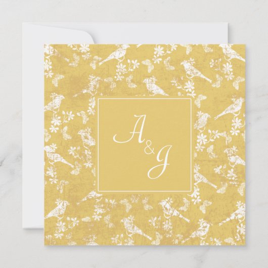 Square Golden 5 oth Wedding Anniversary Einladung (Rückseite)