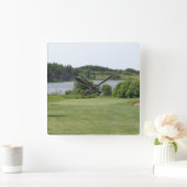 Square golf scene clock quadratische wanduhr (Zuhause)
