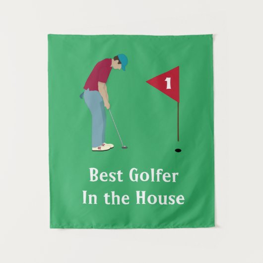 Square Golfer Putting Wandteppich (Vorderseite)