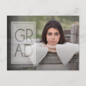 Square GRAD Overlay Foto Abschluss Save the Date Postkarte (Vorderseite)