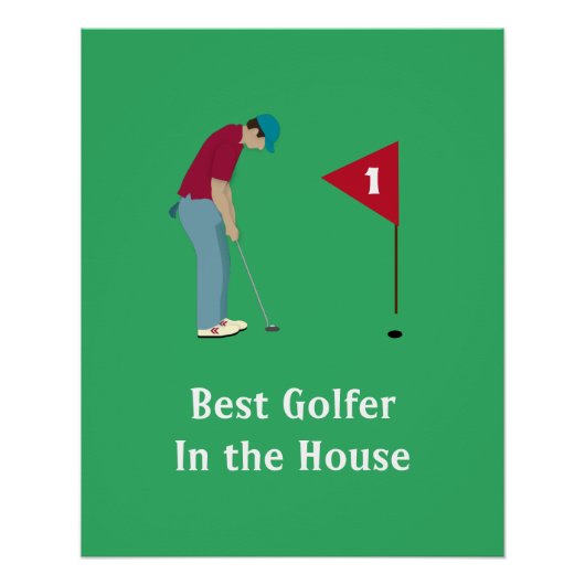 Square Green Golfer Putting Poster (Vorderseite)