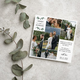Square Green Mistletoe Frohe Verheiratete Weihnach Dankeskarte