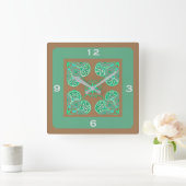 Square Green Tile Pattern Wall Uhr (Zuhause)