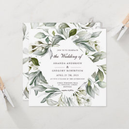 Square Greenery | Einladung zur Hochzeit von Wasse