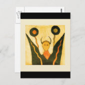 Square Hand Drum Native American Ceremonial Postkarte (Vorne/Hinten)