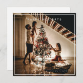 Square Happy Holidays Foto - Flachbildschirm Feiertagskarte (Vorne/Hinten)