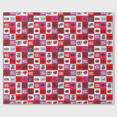 Square Heart Lips Letter Valentine's Day Seamless Geschenkpapier (Flach)