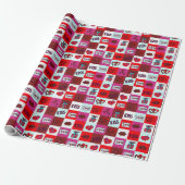 Square Heart Lips Letter Valentine's Day Seamless Geschenkpapier (Ungerollt)