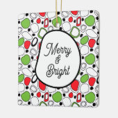 Square Holiday Ceramic Ornament – Personalize Text (Links)