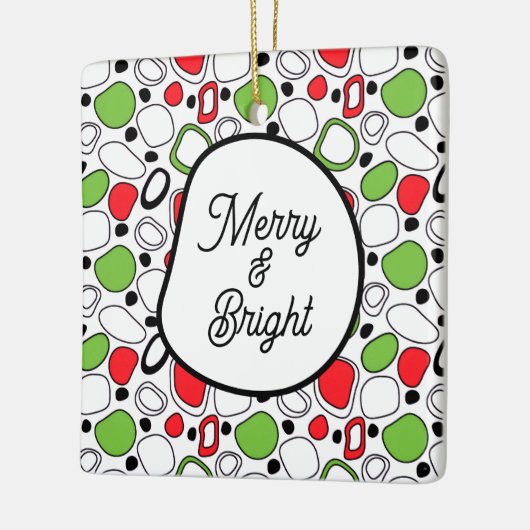 Square Holiday Ceramic Ornament – Personalize Text (Links)