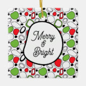 Square Holiday Ceramic Ornament – Personalize Text (Vorderseite)