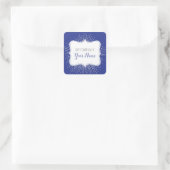 Square Holiday Gift Label Sticker (blau) (Tasche)