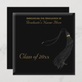 Square Imitats Mortarboard Abschluss Einladung (Vorne/Hinten)