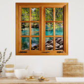 Square Imitats Window Illusion - Calming Lake Poster (Küche)