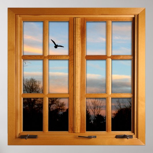 Square Imitats Window Illusion - Flying Bird Poster (Vorne)