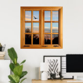 Square Imitats Window Illusion - Flying Bird Poster (Heimbüro)