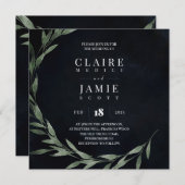 SQUARE INVITE Classic MIDNIGHT Feiertagskarte (Vorne/Hinten)