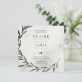SQUARE INVITE Classic RUSTIC Feiertagskarte (Stehend Vorderseite)