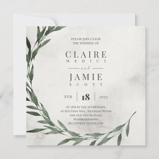SQUARE INVITE Classic RUSTIC Feiertagskarte (Vorderseite)
