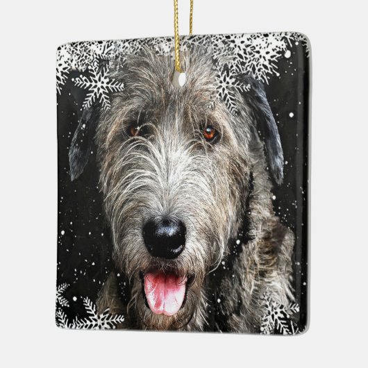 Square Irish Wolfhound Weihnachtsschmuck (Links)