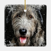 Square Irish Wolfhound Weihnachtsschmuck (Rückseite)