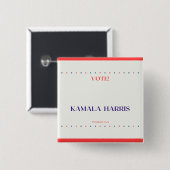 Square Kamala Harris Button (Vorne & Hinten)