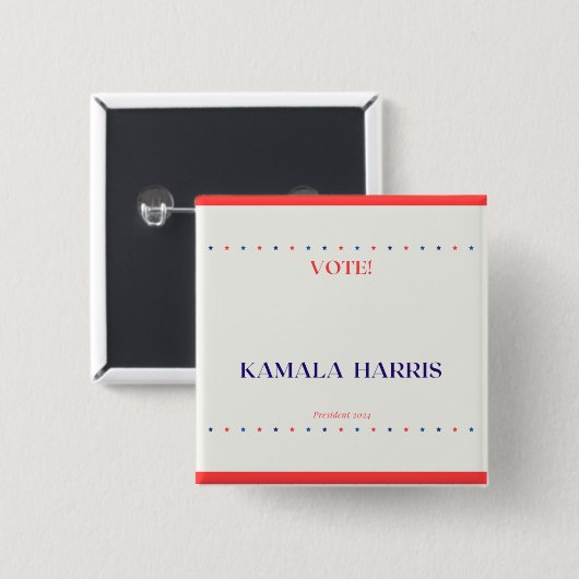 Square Kamala Harris Button (Vorne & Hinten)