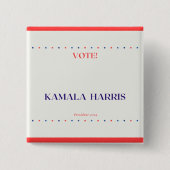 Square Kamala Harris Button (Vorderseite)