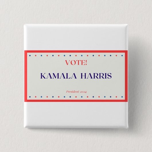 Square Kamala Harris Knopf Button (Vorderseite)