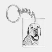 Square Key Chain - Labrador Retriever Schlüsselanhänger (Vorderseite links)