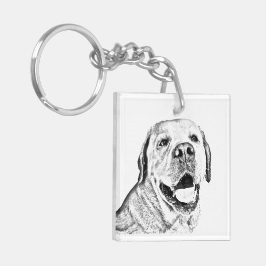 Square Key Chain - Labrador Retriever Schlüsselanhänger (Vorderseite links)