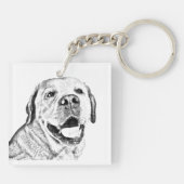 Square Key Chain - Labrador Retriever Schlüsselanhänger (Rückseite)