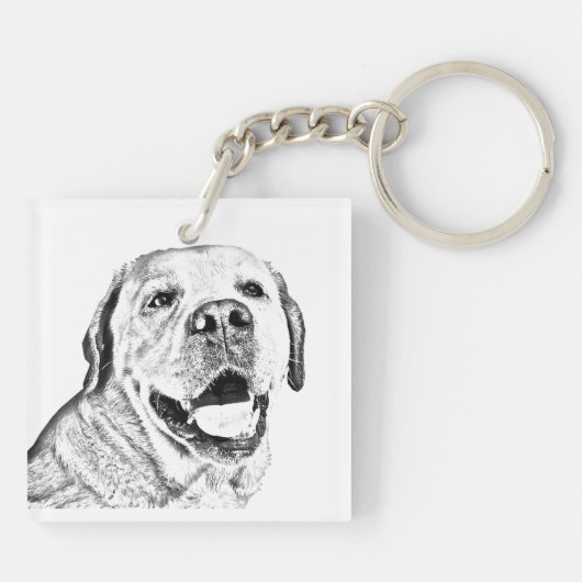 Square Key Chain - Labrador Retriever Schlüsselanhänger (Rückseite)
