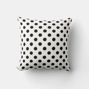 Square Kissen, Polka Dots, Schwarz und Weiß Kissen