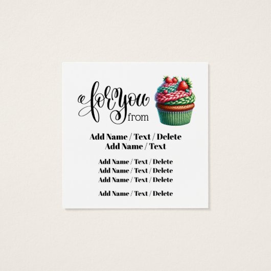 Square Knitting Business oder Enclosure Card (Rückseite)