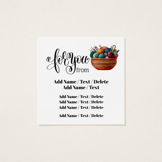 Square Knitting Business oder Enclosure Card (Rückseite)