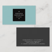 Square Label 01 - Light Blue Green Visitenkarte (Vorne/Hinten)