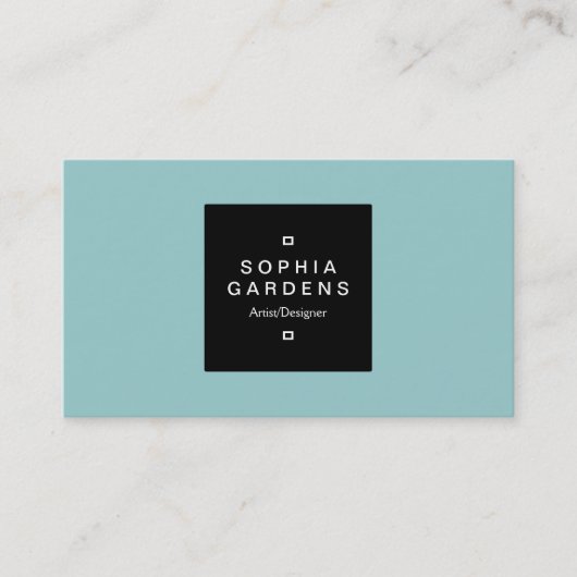 Square Label 01 - Light Blue Green Visitenkarte (Vorderseite)