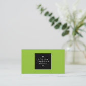 Square Label 01 - Martian Green Visitenkarte (Stehend Vorderseite)