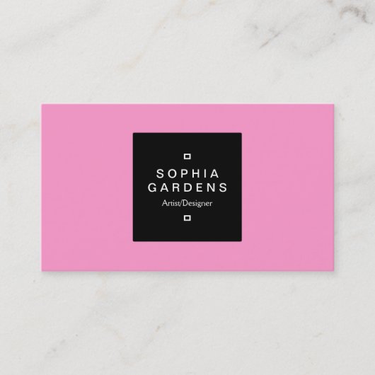 Square Label 01 - Rosa Visitenkarte (Vorderseite)