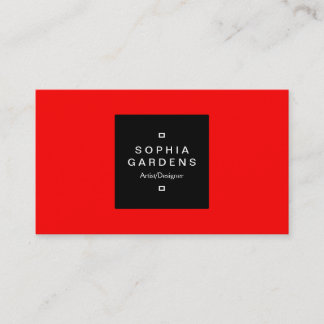 Square Label 01 - Rot Visitenkarte