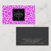 Square Label 01a - 8 Petals - Magenta on White Visitenkarte (Vorne/Hinten)