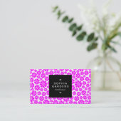 Square Label 01a - 8 Petals - Magenta on White Visitenkarte (Stehend Vorderseite)