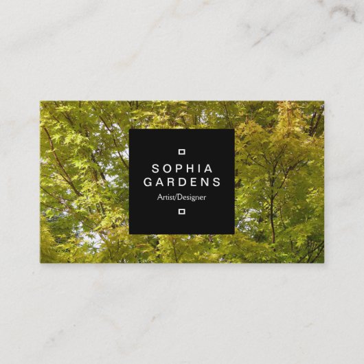 Square Label 01a - Bäume im Herbst Visitenkarte (Vorderseite)