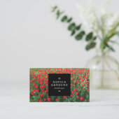 Square Label 01a - Bed of Red Tulips 01 Visitenkarte (Stehend Vorderseite)