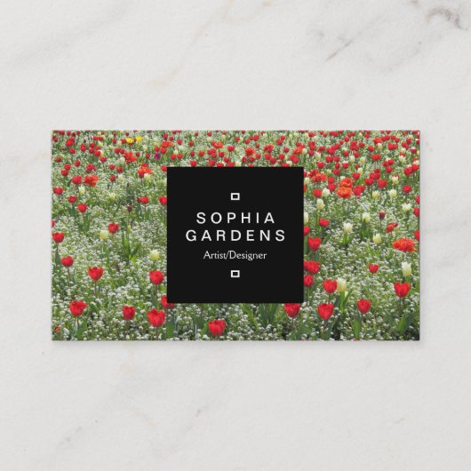 Square Label 01a - Bett der Tulips Visitenkarte (Vorderseite)