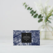 Square Label 01a - Blauer Herbst Visitenkarte (Stehend Vorderseite)