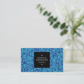 Square Label 01a - Blue Marbling Visitenkarte (Stehend Vorderseite)