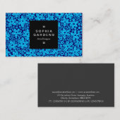 Square Label 01a - Blume Patt - Shades of Blue 03 Visitenkarte (Vorne/Hinten)